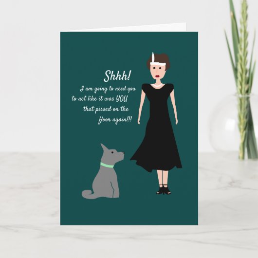 Grappige  hond grap, komedie kaart (Voorkant)