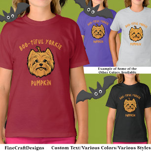 Grappige Hond Halloween Pompoen Custom Name Party  T-shirt