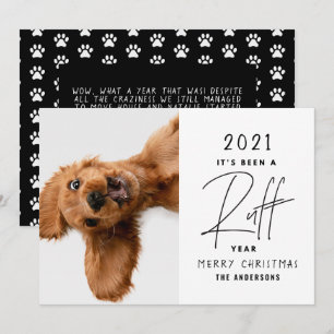 Grappige Hond Het Is Een Ruw Jaar Gepersonaliseerd Kaart
