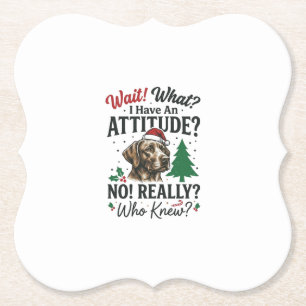 Grappige Hond Humeur Kerst Vector Ontwerp_1 Kartonnen Onderzetters