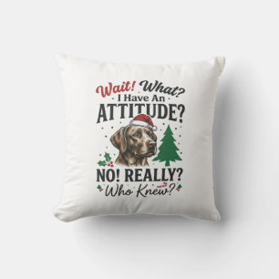 Grappige Hond Humeur Kerst Vector Ontwerp_1 Kussen