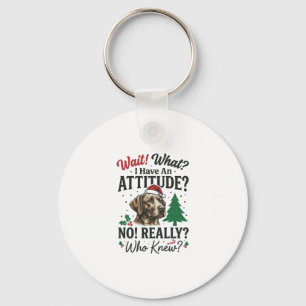 Grappige Hond Humeur Kerst Vector Ontwerp_1 Sleutelhanger