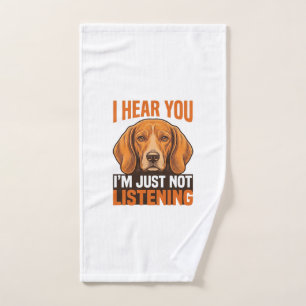 Grappige Hond Ik Hoor Je Niet Luisteren Vintage T- Handdoek