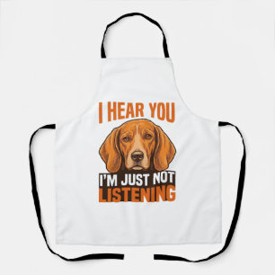 Grappige Hond Ik Hoor Je Niet Luisteren Vintage T- Schort