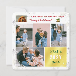 Grappige Hond Kat Pawsitive 5 Foto's Collage Moder Feestdagenkaart