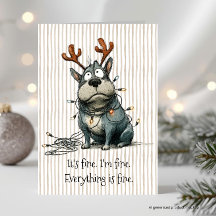 Grappige Hond + Kerstlichtjes