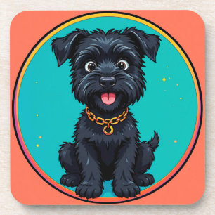 Grappige hond kleurrijke digitale illustratie bier onderzetter