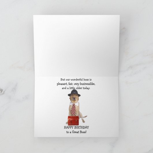Grappige hond / Lab-baas verjaardag Kaart (Binnen)
