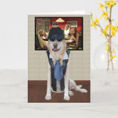 Grappige hond / Lab Verjaardag aan een coole man Kaart (Gele Bloem)