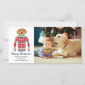 Grappige Hond Liefhebber Kersttrui Aangepaste Foto Feestdagenkaart (Voorkant)