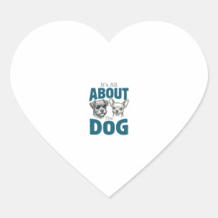 Grappige Hond Liefhebber Vintage Gravure Grafisch_ Hart Sticker