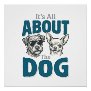 Grappige Hond Liefhebber Vintage Gravure Grafisch_ Perfect Poster