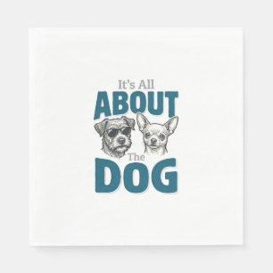 Grappige Hond Liefhebber Vintage Gravure Grafisch_ Servet