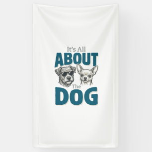 Grappige Hond Liefhebber Vintage Gravure Grafisch_ Spandoek