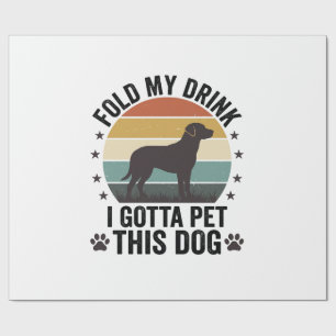 Grappige Hond Liefhebber Vintage Vouw Mijn Drank H Cadeaupapier