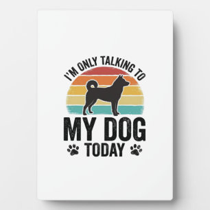 Grappige Hond Liefhebber Vintage Zonsondergang Cit Fotoplaat