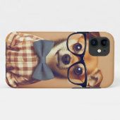 Grappige hond met bril en bowtie Case-Mate iPhone case (Achterkant (horizontaal))