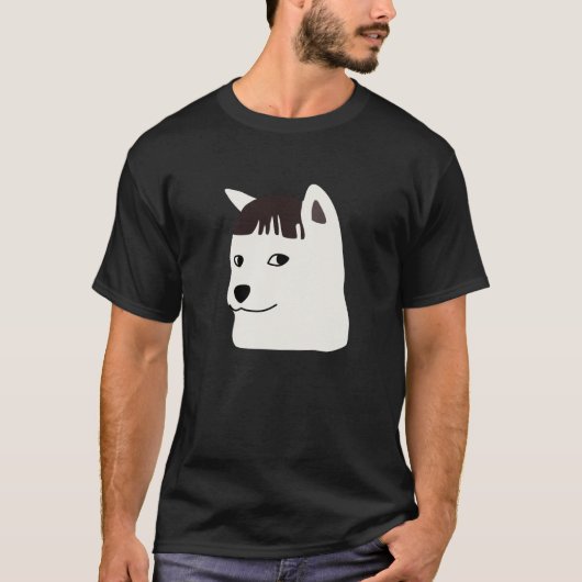 Grappige hond met pony memen zijoog t-shirt (Voorkant)