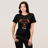 Grappige Hond Moeder Aangepast Script Naam Tri-Blend Shirt (Voorkant volledig)