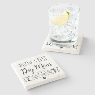 Grappige hond moeder gepersonaliseerd stenen onderzetter