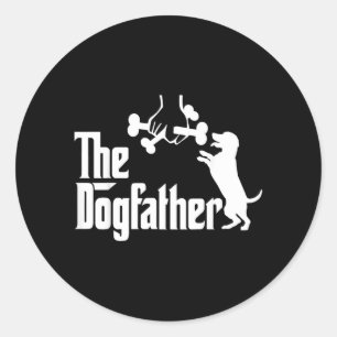 Grappige Hond Papa De Hondenvader Hond Vader Grapp Ronde Sticker