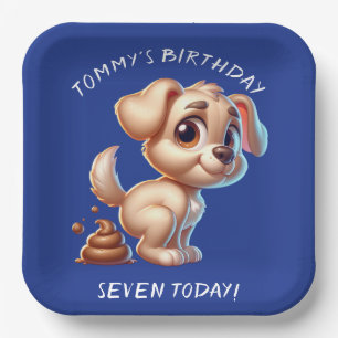 Grappige hond poepen gepersonaliseerd papieren bordje
