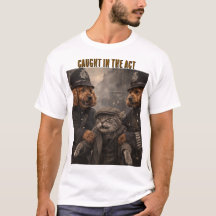 Grappige Hond Politie Shirt Betrapt Op Heterdaad H