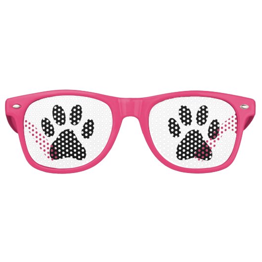 Grappige hond poot print dier partij tinten zonneb retro zonnebril (Voorkant)