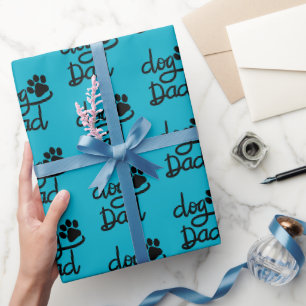 Grappige Hond Pootafdruk Hond Papa Cadeaupapier