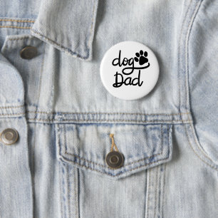 Grappige Hond Pootafdruk Hond Papa Ronde Button 5,7 Cm