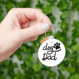 Grappige Hond Pootafdruk Hond Papa Sleutelhanger