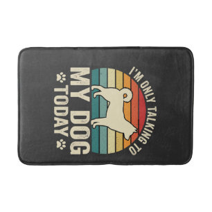 Grappige Hond Praat Retro Zonsondergang Badmat