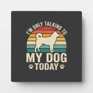Grappige Hond Praat Retro Zonsondergang Fotoplaat