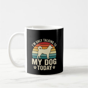 Grappige Hond Praat Retro Zonsondergang Koffiemok