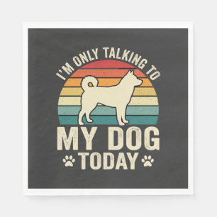Grappige Hond Praat Retro Zonsondergang Servet