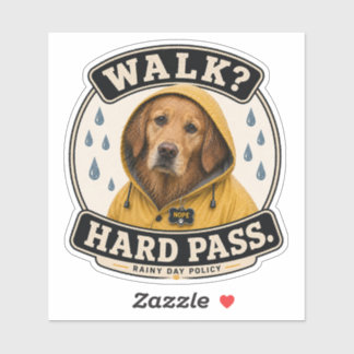 Grappige Hond Regenachtige Dag Sticker | Wandelen?