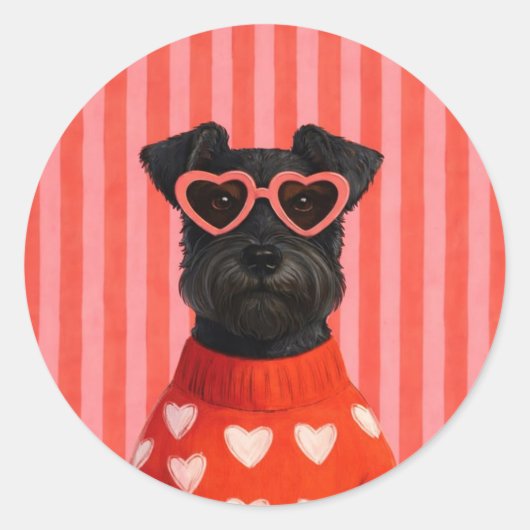 Grappige hond ronde sticker (Voorkant)