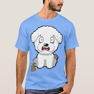 Grappige hond ruikt stinkende poep t-shirt