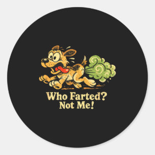Grappige hond scheet meme kunstwerk ronde sticker