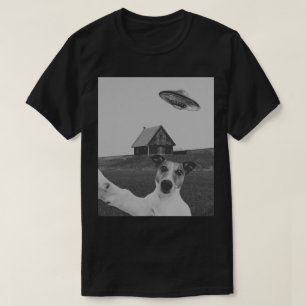 Grappige Hond Selfie Zwarte T-Shirt Dierenliefhebb