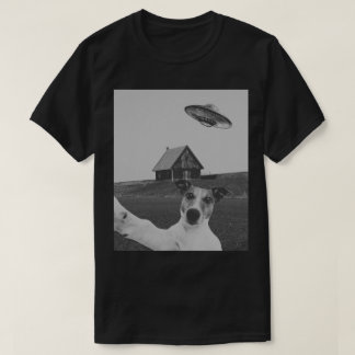 Grappige Hond Selfie Zwarte T-Shirt Dierenliefhebb