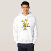 Grappige hond speelt banjo muziek hoodie (Voorkant volledig)