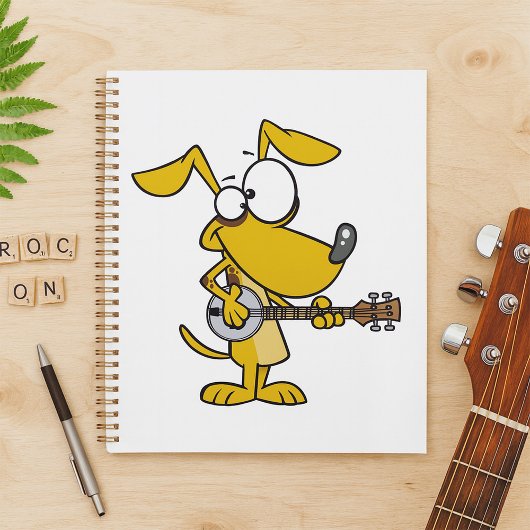 Grappige hond speelt banjo muziek planner