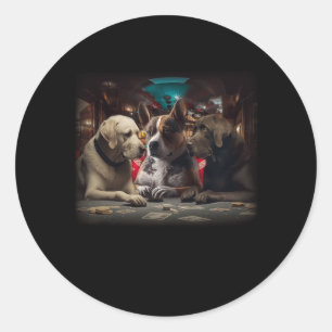 Grappige Hond Spelen Poker Cards Casino Labrador G Ronde Sticker