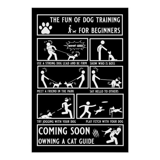 Grappige hond training instructie handleiding perfect poster (Voorkant)