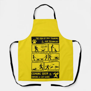 Grappige hond training instructie handleiding schort