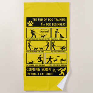 Grappige hond training instructie handleiding strandlaken