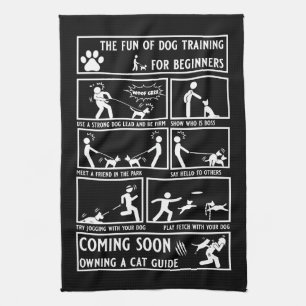 Grappige hond training instructie handleiding theedoek