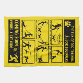 Grappige hond training instructie handleiding theedoek (Horizontaal)