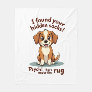 Grappige Hond Verborgen Sokken Citaat Vintage Cart Fleece Deken